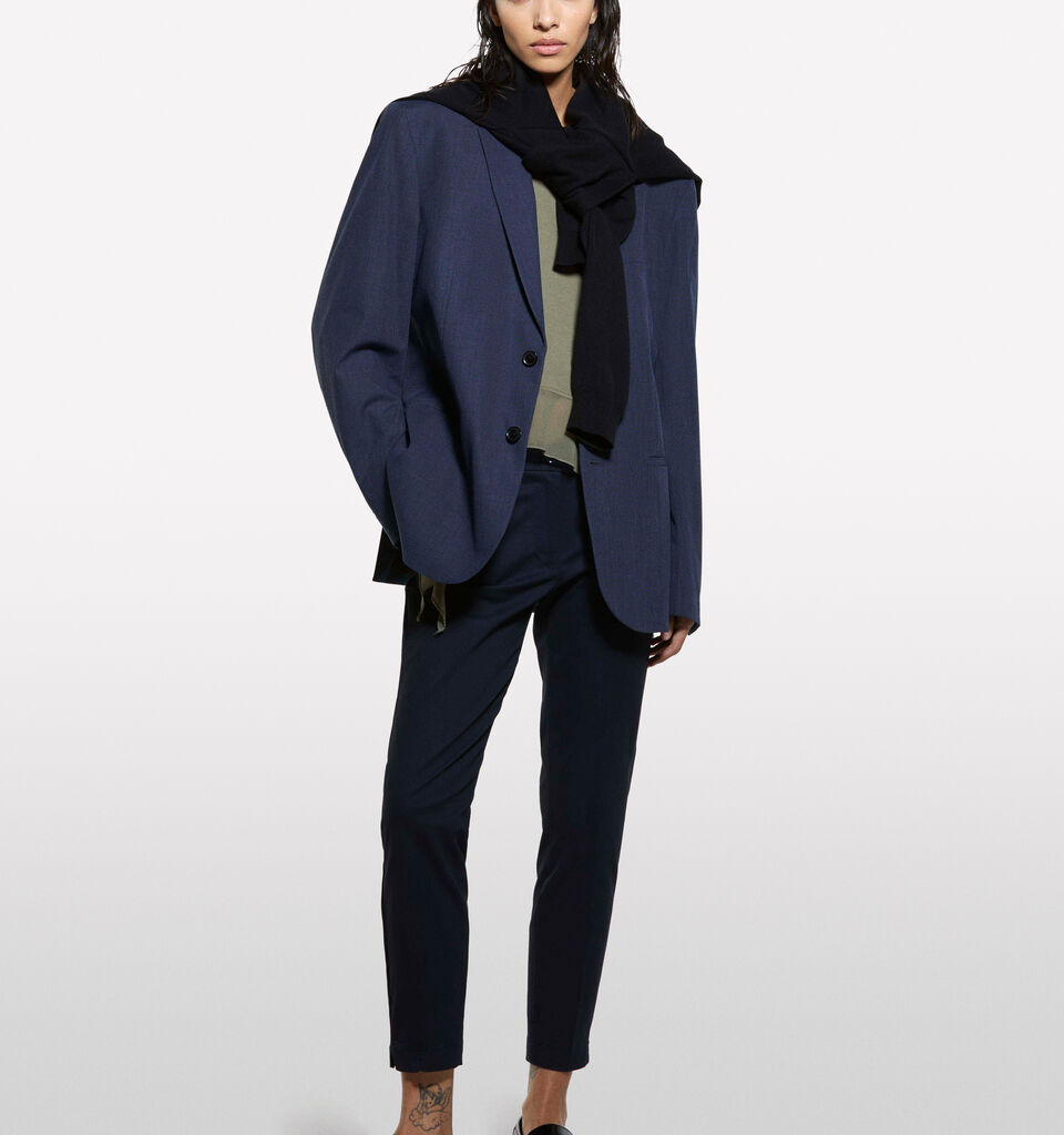 Chinos slim fit azul-escuro - calças chinos para mulher - Azul-Escuro | Sisley image number 1